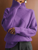 Versatile loose-fitting turtleneck warm sweater