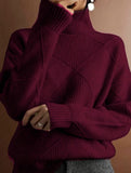 Versatile loose-fitting turtleneck warm sweater