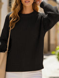 Casual short pullover crew neck knit sweater