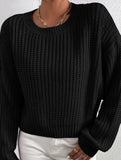 Casual short pullover crew neck knit sweater