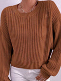 Casual short pullover crew neck knit sweater
