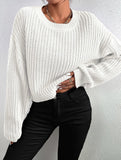 Casual short pullover crew neck knit sweater