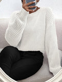 Casual short pullover crew neck knit sweater