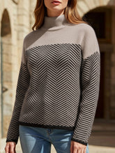 Striped warm and slimming sweater