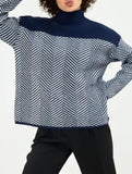 Striped warm and slimming sweater