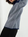 Striped warm and slimming sweater