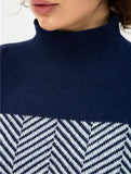Striped warm and slimming sweater