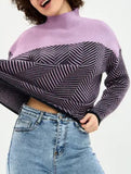 Striped warm and slimming sweater