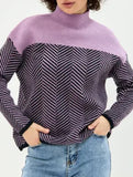Striped warm and slimming sweater