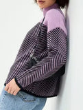 Striped warm and slimming sweater