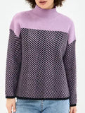 Striped warm and slimming sweater