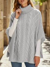 Loose-fitting turtleneck solid color sweater