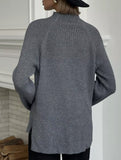 Solid color split knit base layer top