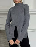 Solid color split knit base layer top