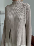 Solid color split knit base layer top