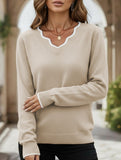 Solid color base layer knit sweater