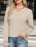 Solid color base layer knit sweater
