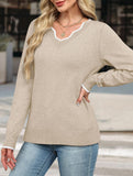 Solid color base layer knit sweater