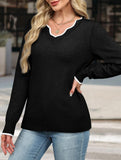Solid color base layer knit sweater