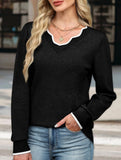 Solid color base layer knit sweater