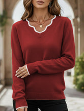 Solid color base layer knit sweater