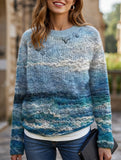 Casual loose long-sleeved knit sweater