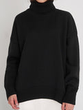 Classic turtleneck loose-fitting knit sweater