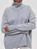 Classic turtleneck loose-fitting knit sweater