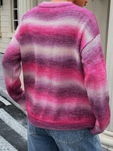 Faux color-blocked long-sleeved sweatshirt sweater