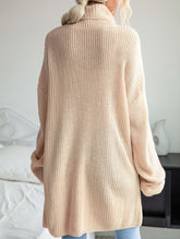 Casual mid-length split turtleneck sweater