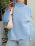 Casual solid color long-sleeved sweater