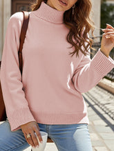 Casual solid color long-sleeved sweater