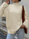 Casual solid color long-sleeved sweater