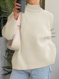 Casual solid color long-sleeved sweater