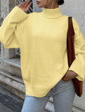 Casual solid color long-sleeved sweater