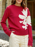 Christmas color-blocked crew neck sweater