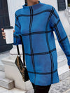 plaid color-blocked crew neck pullover sweater