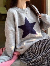 Round neck simple long-sleeved knitted top sweater