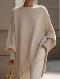Crew neck pullover loose-fitting casual knit sweater
