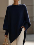 Crew neck pullover loose-fitting casual knit sweater
