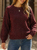 Sparkling silk puff sleeve sweater