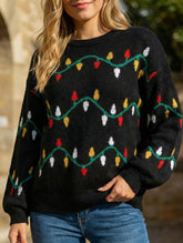 Christmas lights sweet pullover loose knit sweater
