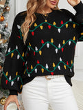 Christmas lights sweet pullover loose knit sweater