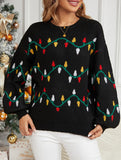 Christmas lights sweet pullover loose knit sweater