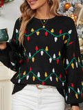 Christmas lights sweet pullover loose knit sweater