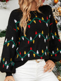 Christmas lights sweet pullover loose knit sweater