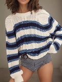 Casual striped long-sleeved knitwear