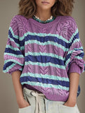 Casual striped long-sleeved knitwear