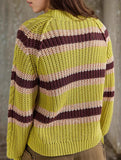 Casual striped long-sleeved knitwear