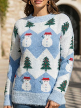 Casual Christmas Crew Neck Knit Sweater